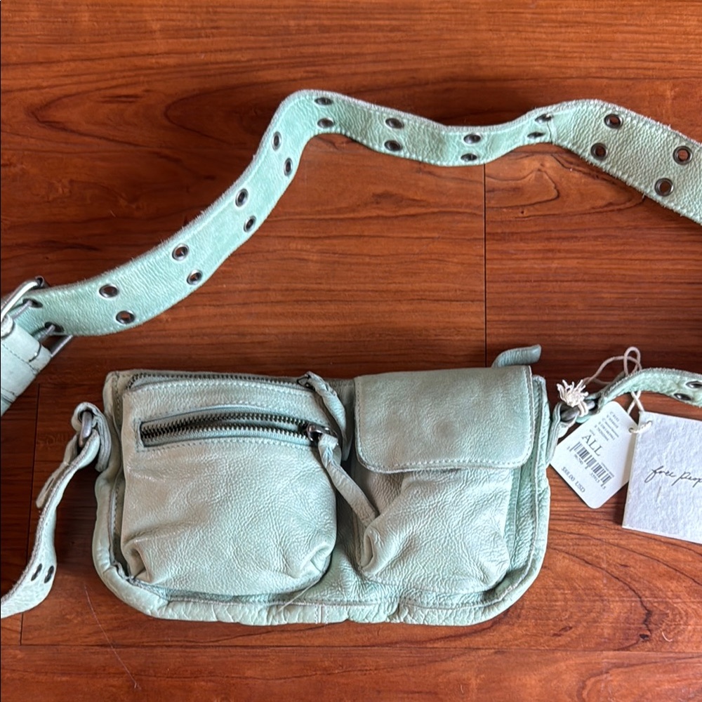 Free People Wade Leather Sling in Moss NWT